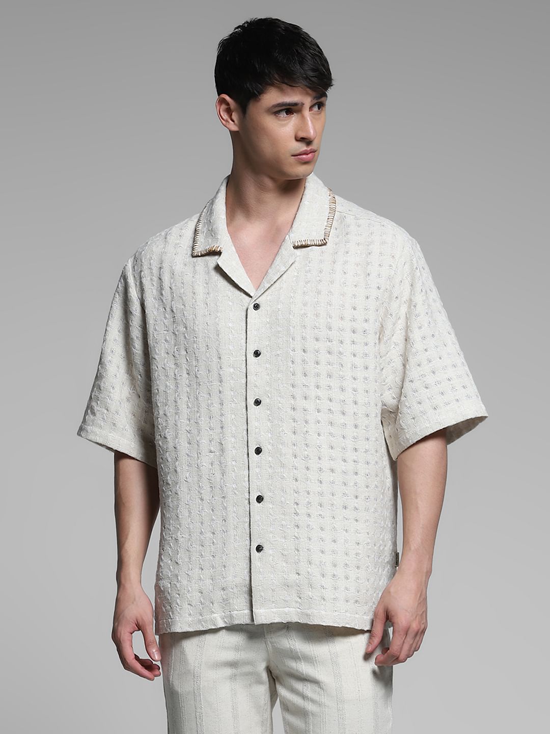 Off-White Dobby Co-ord Set Shirt