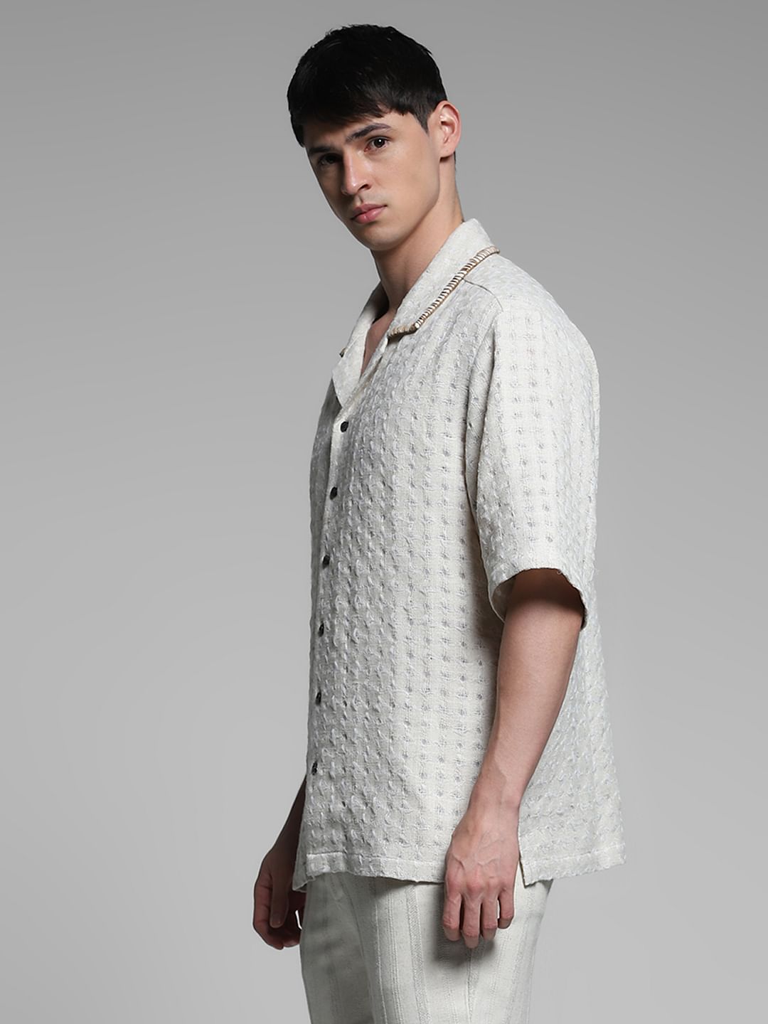 Off-White Dobby Co-ord Set Shirt