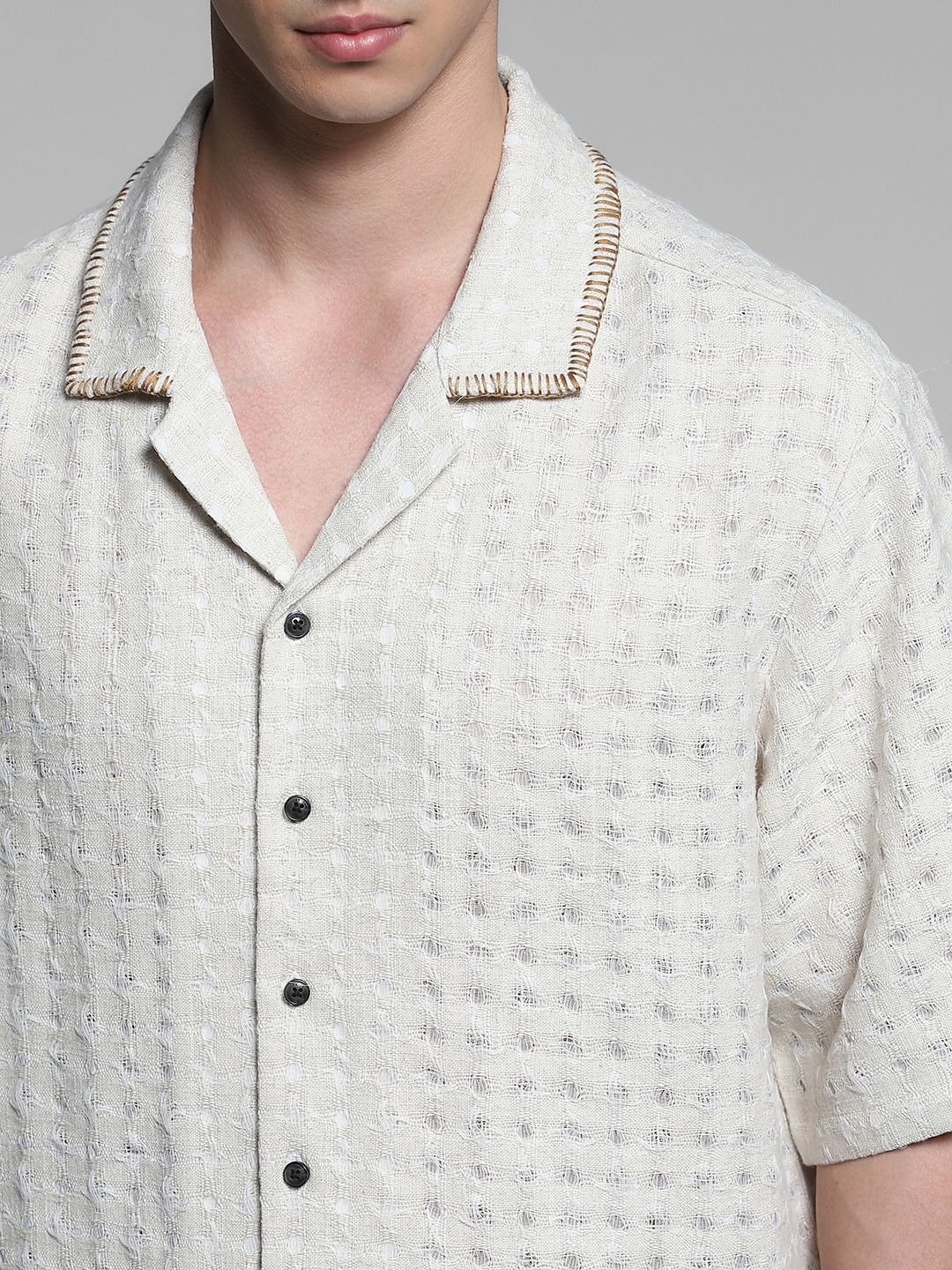 Off-White Dobby Co-ord Set Shirt