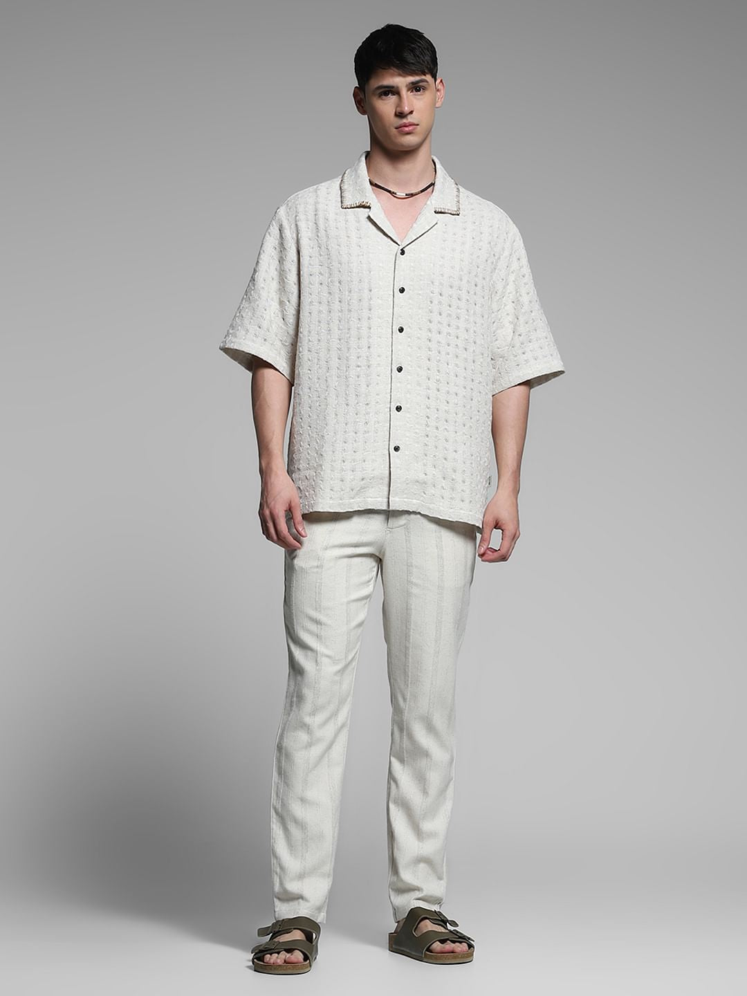 Off-White Dobby Co-ord Set Shirt