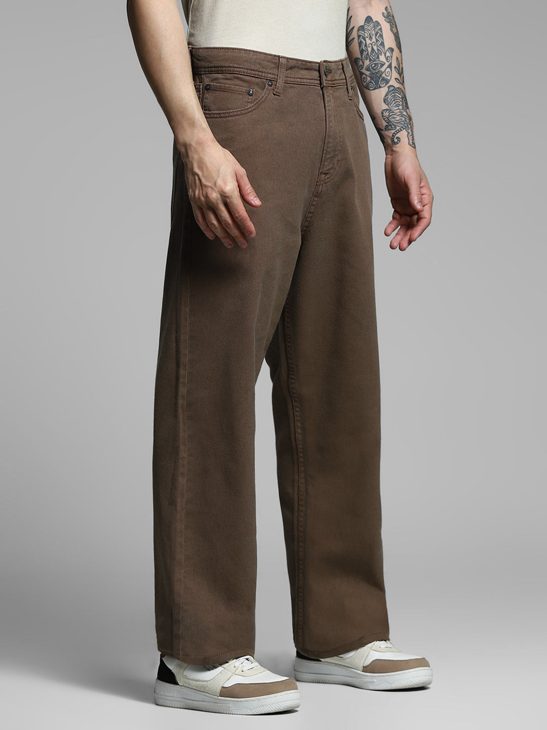 Dark Brown Mid Rise Pants