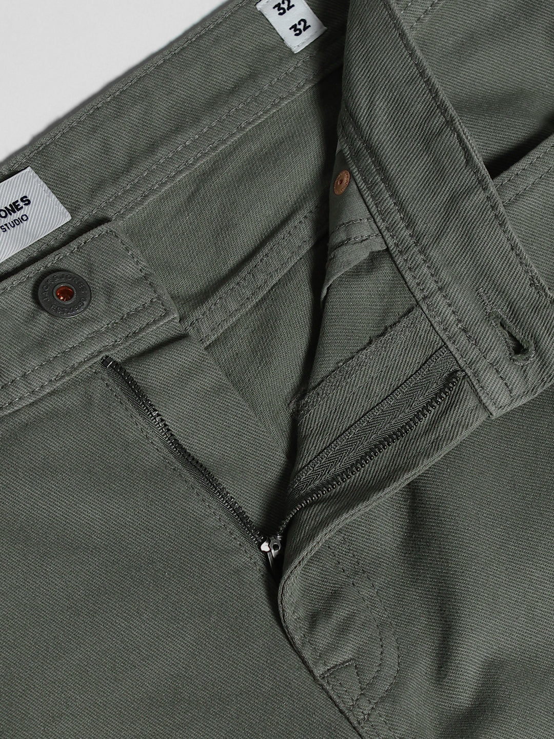 Dark Green Mid Rise Pants