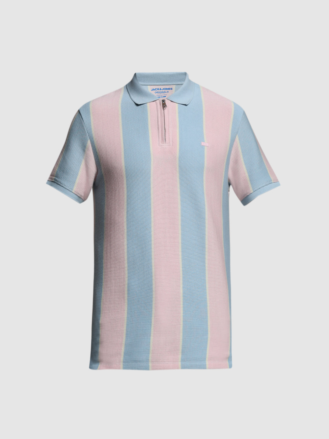 Pink Colourblocked Cotton Polo
