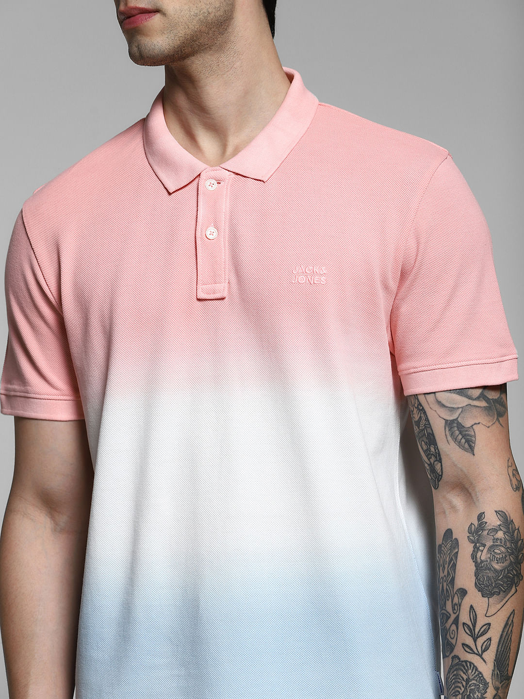 Pink Ombre Cotton Polo