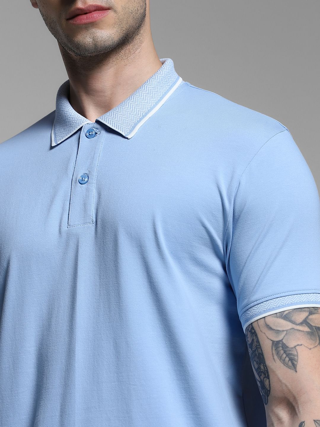 Light Blue Cotton Polo