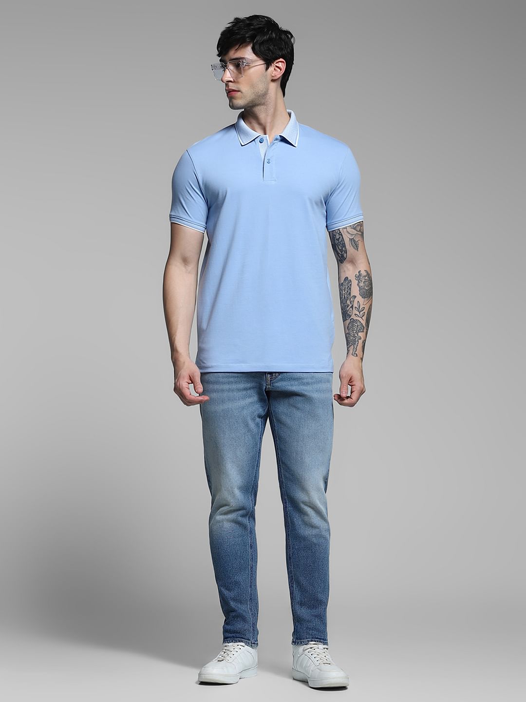 Light Blue Cotton Polo
