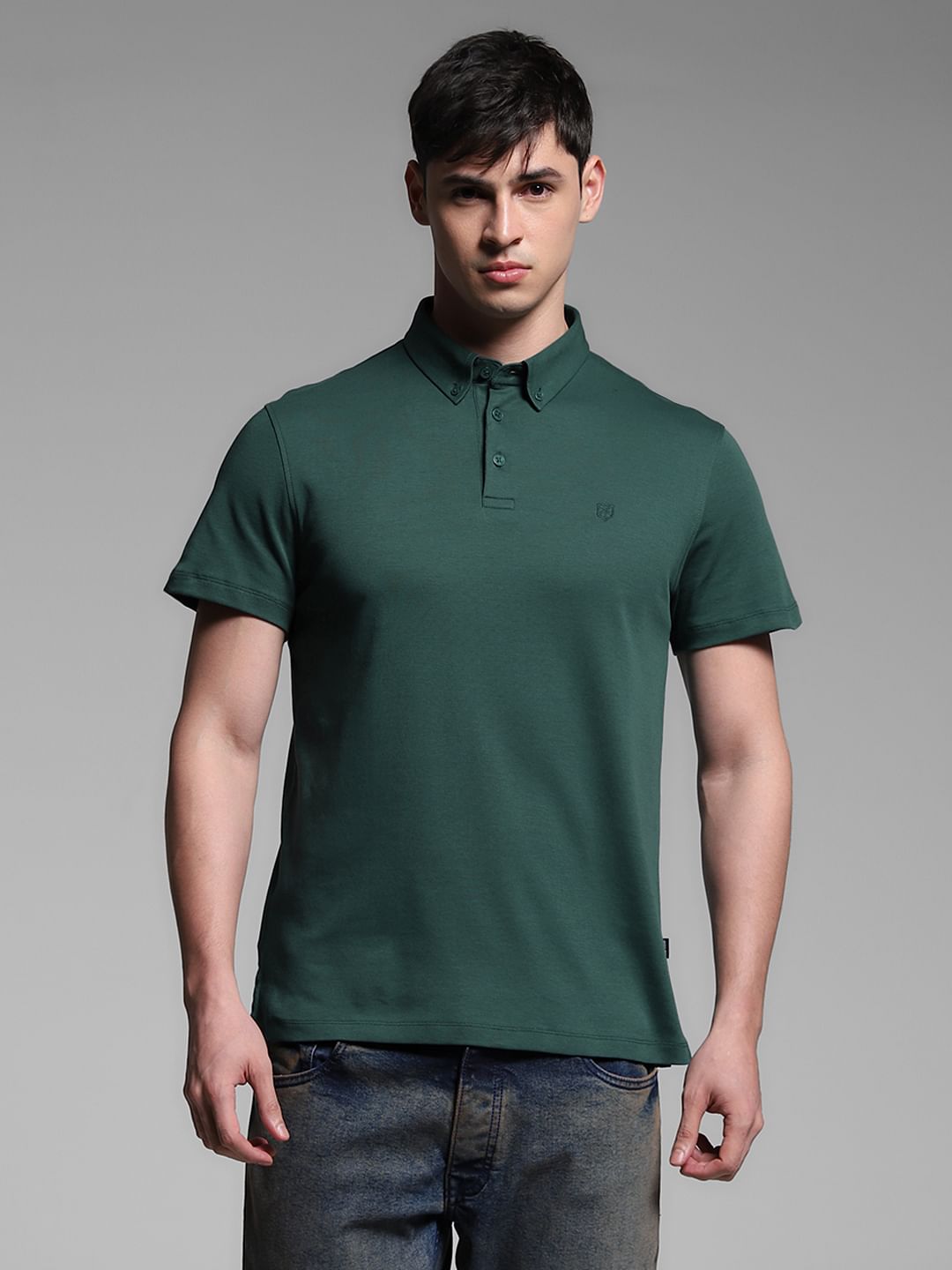 Dark Green Cotton Polo