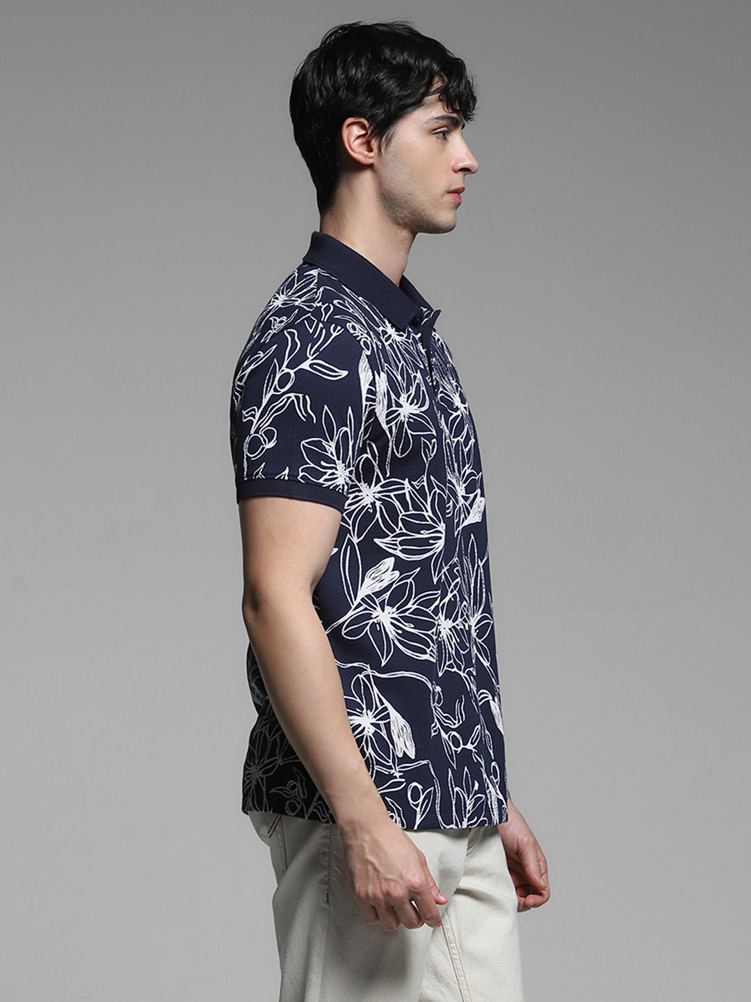 JACK&JONES Black Regular Fit All-Over Print T-Shirts