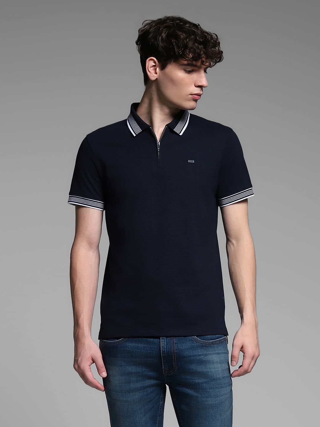 Dark Blue Cotton Polo