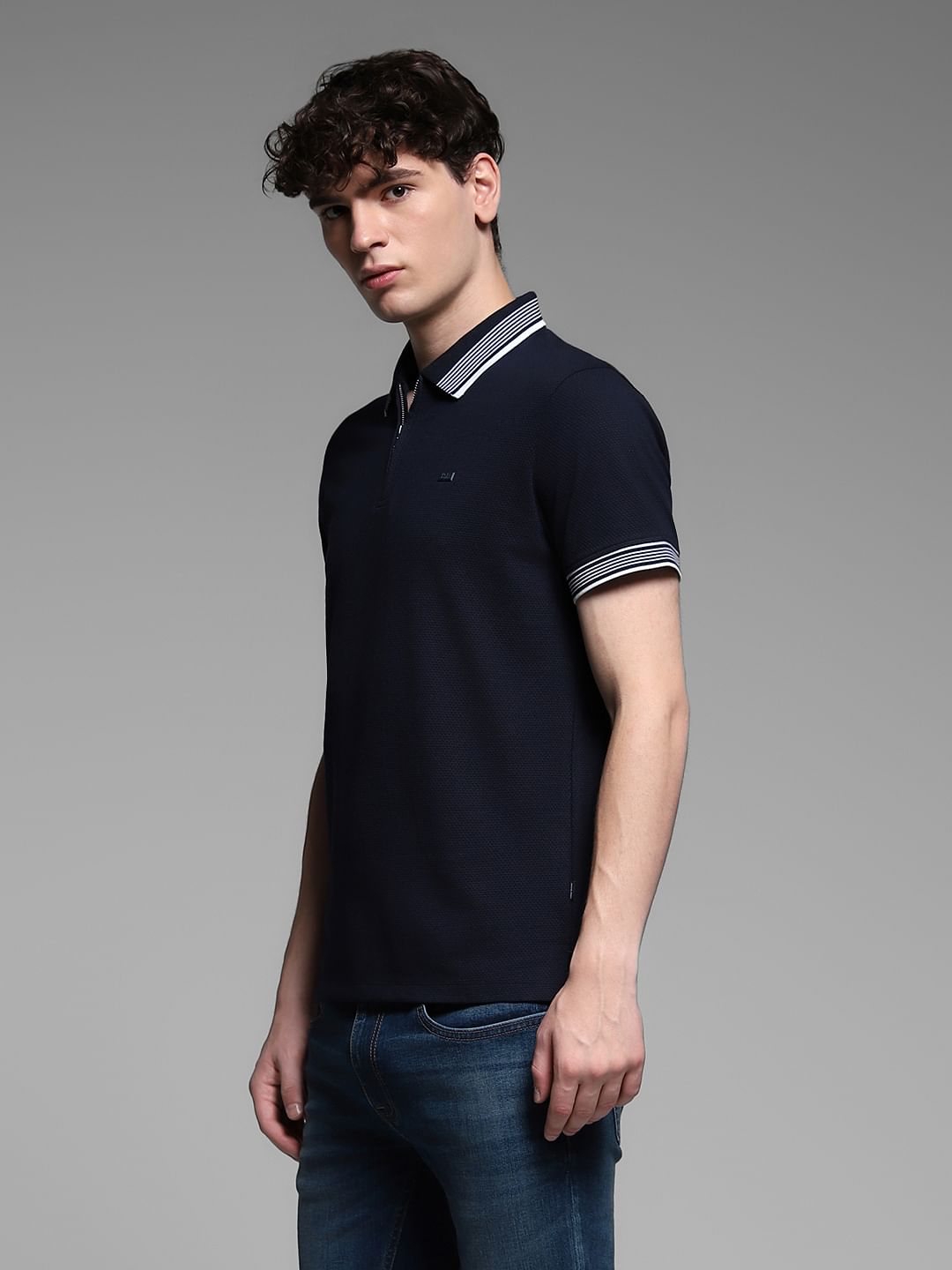 Dark Blue Cotton Polo