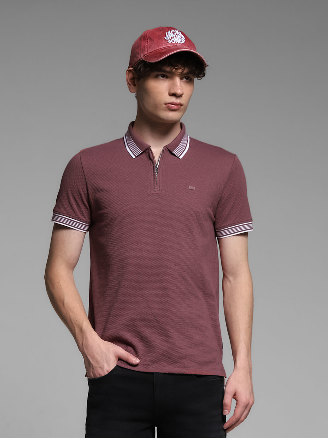 JACK&JONES Regular Fit Textured T-Shirts