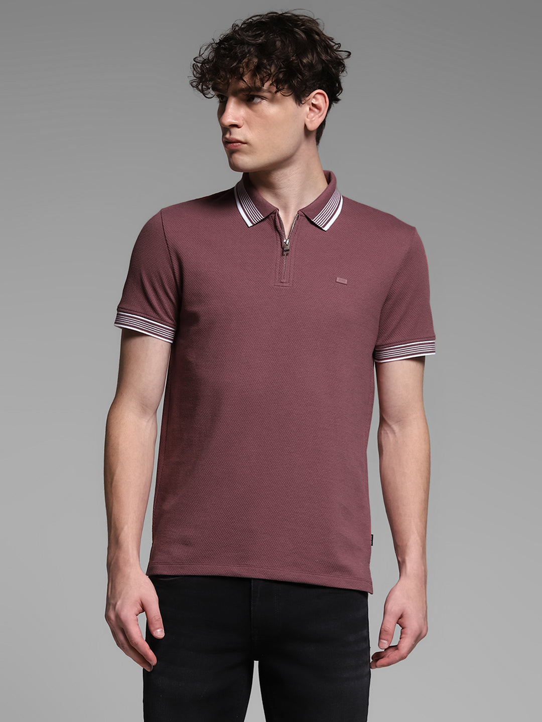 JACK&JONES Regular Fit Textured T-Shirts