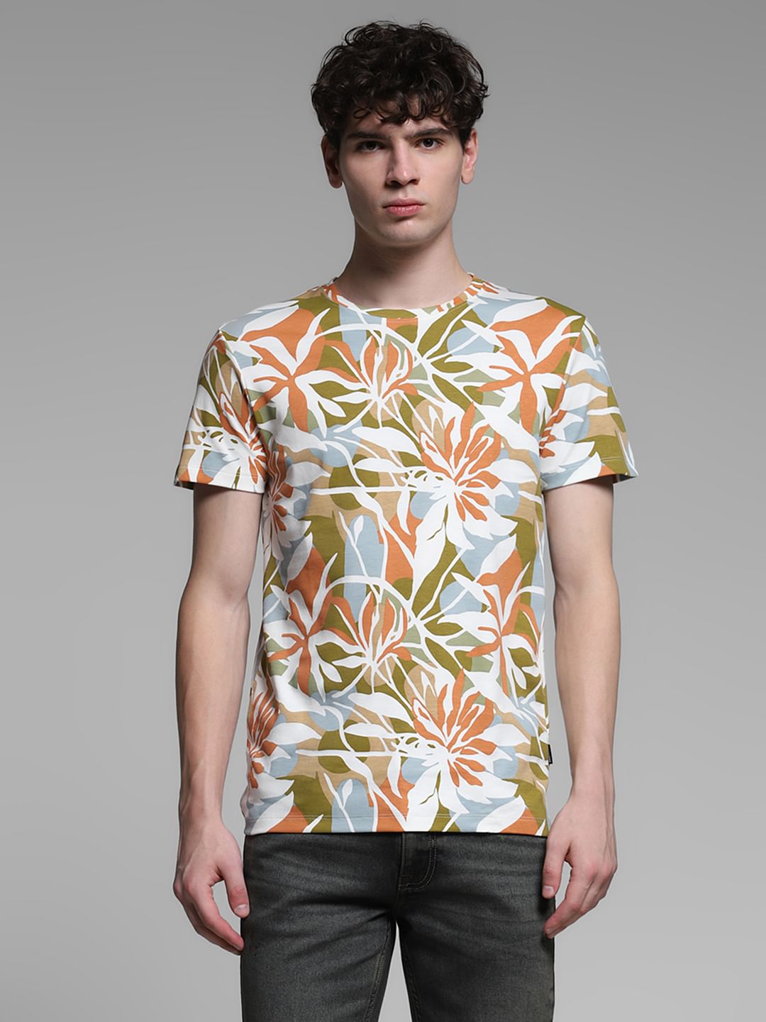Multi-Colour Floral Print T-shirt