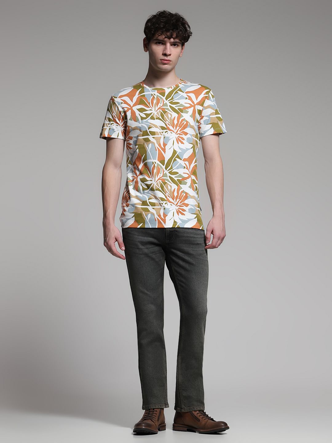 Multi-Colour Floral Print T-shirt