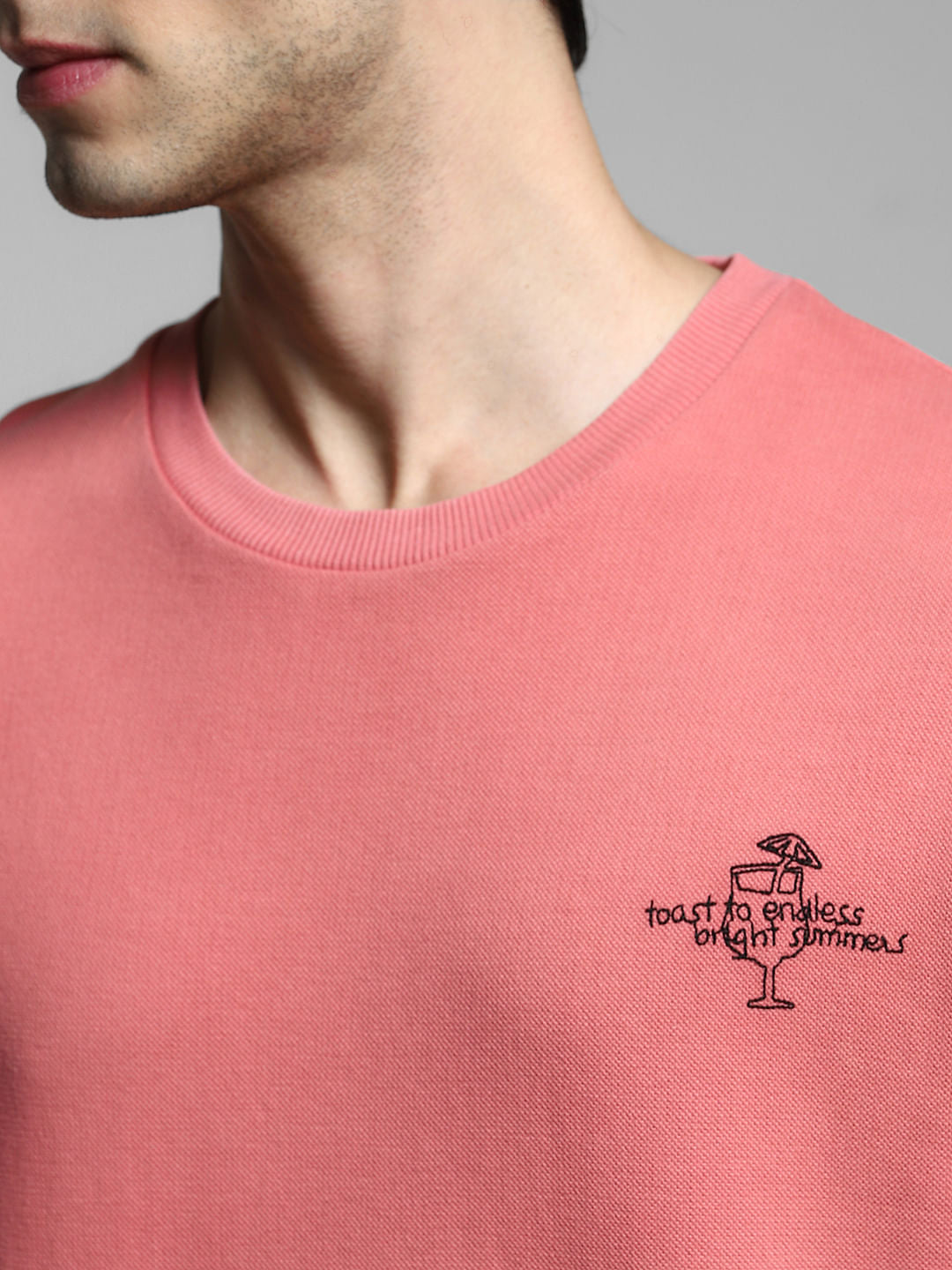 Shell Pink Printed Boxy Fit T-shirt