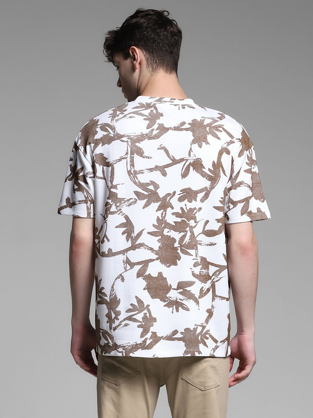 White Printed Cotton T-Shirt