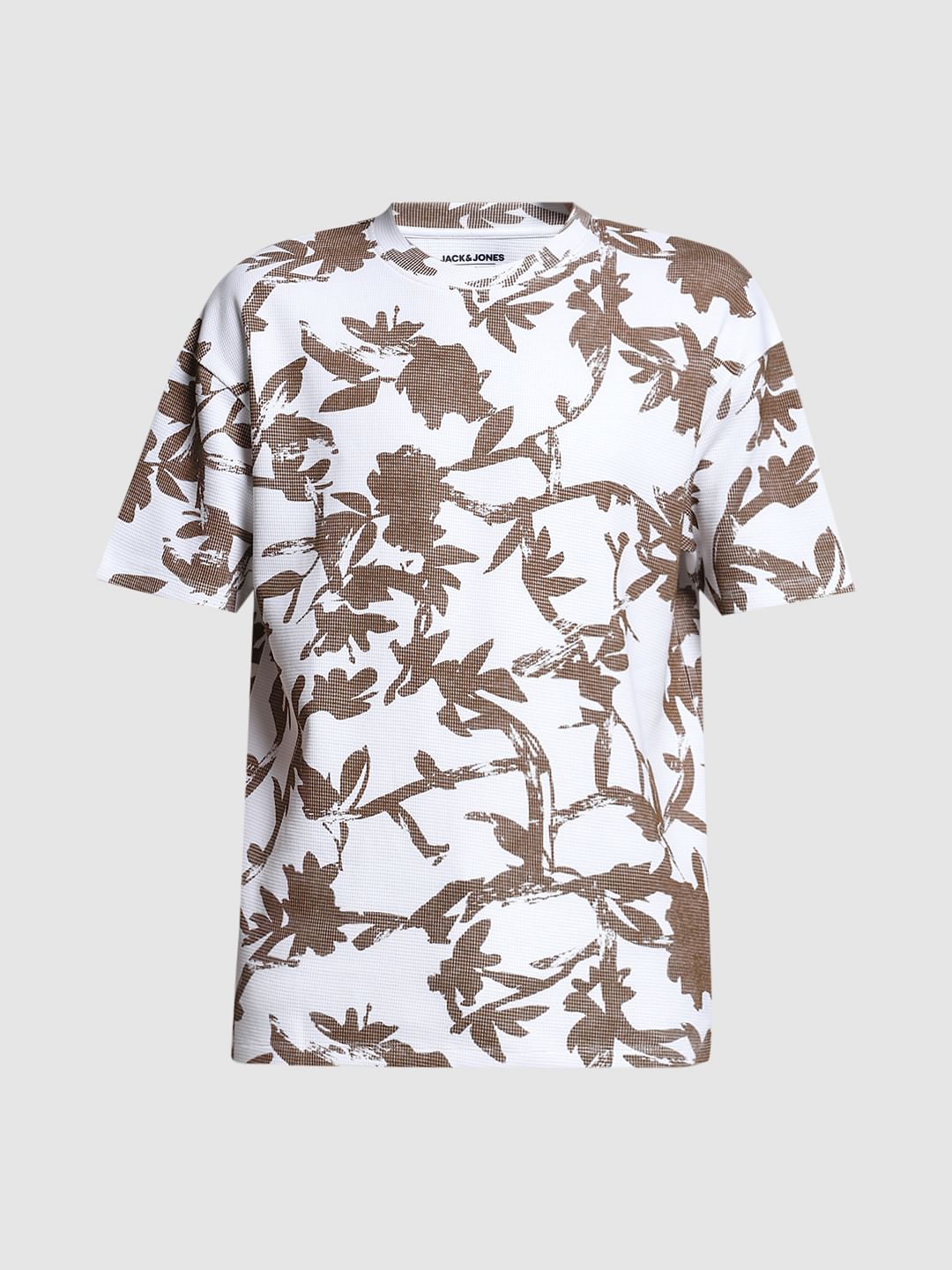White Printed Cotton T-Shirt