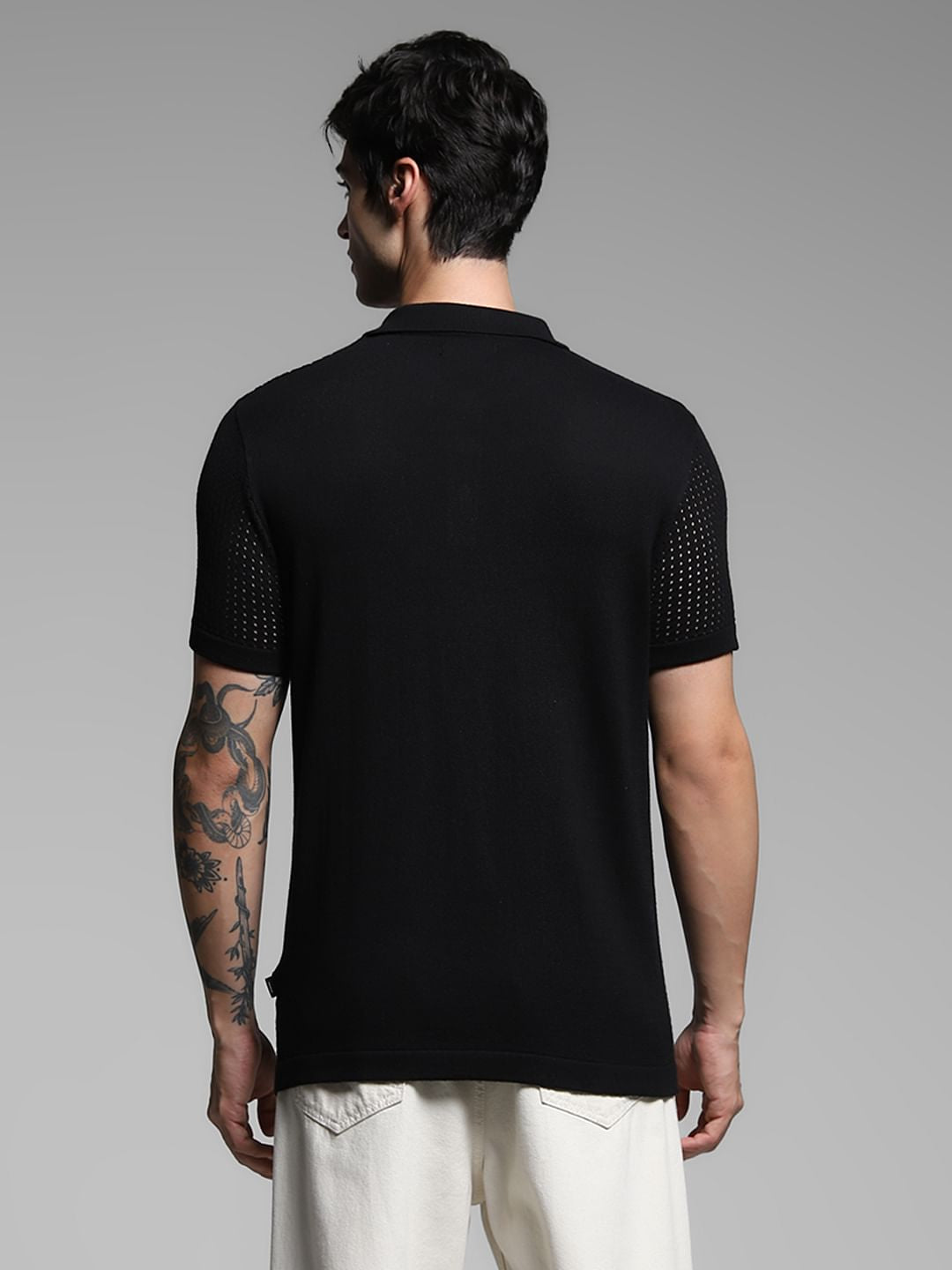 Black Jacquard Printed Pullover