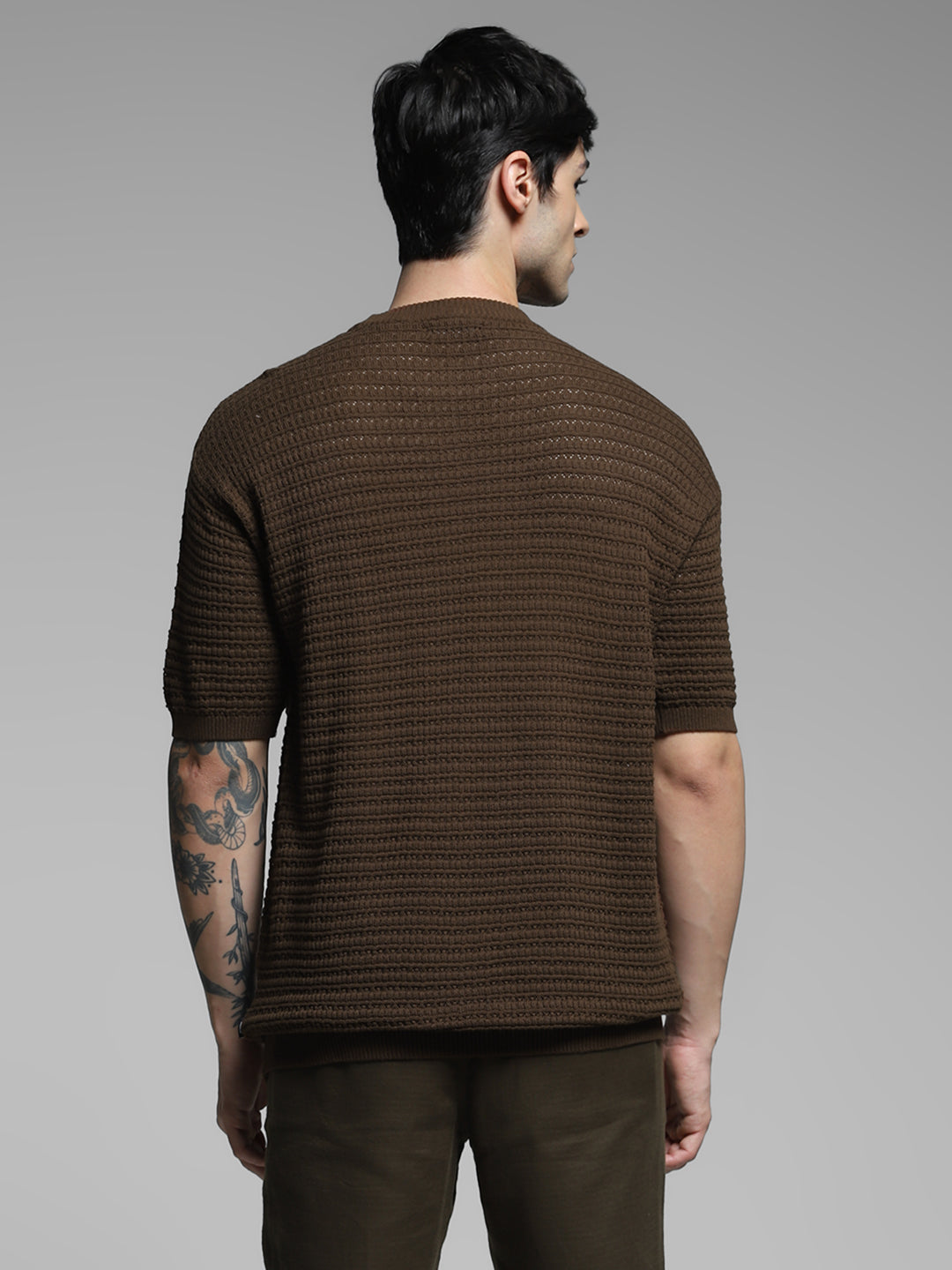 Dark Brown Cotton Oversized T-shirt
