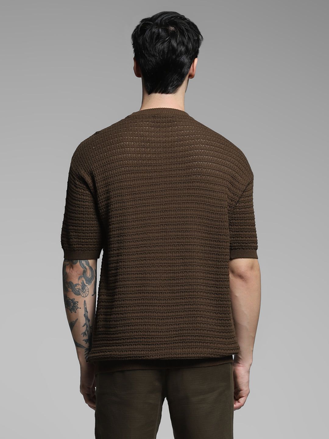 Dark Brown Cotton Oversized T-shirt