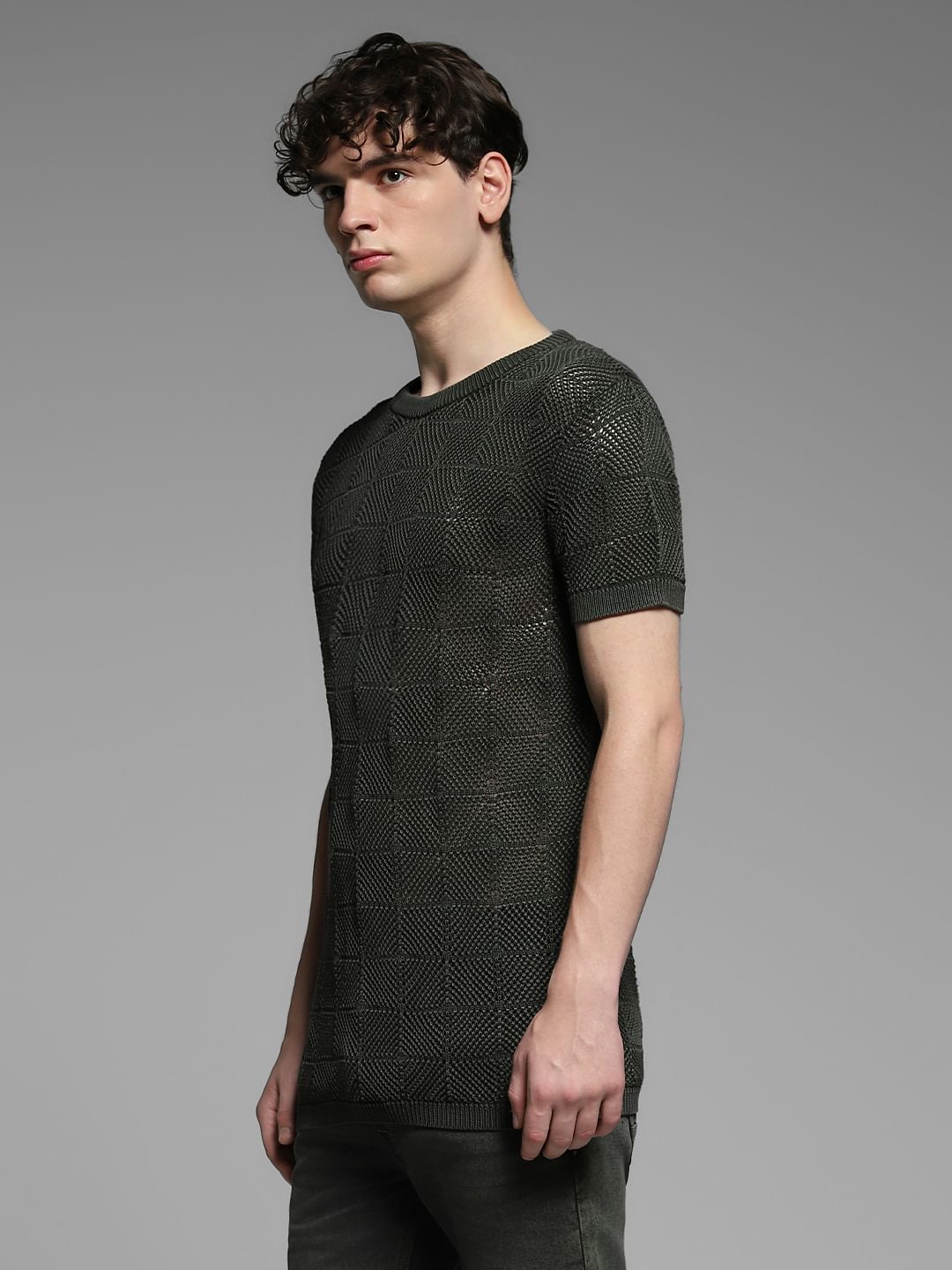 Olive Jacquard Pullover