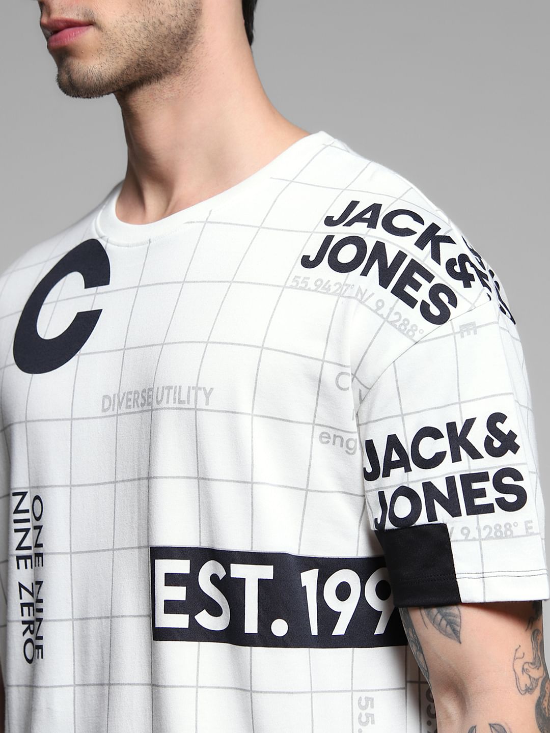 White Graphic Print Cotton T-shirt