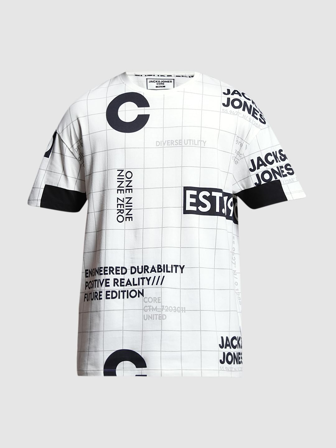 White Graphic Print Cotton T-shirt