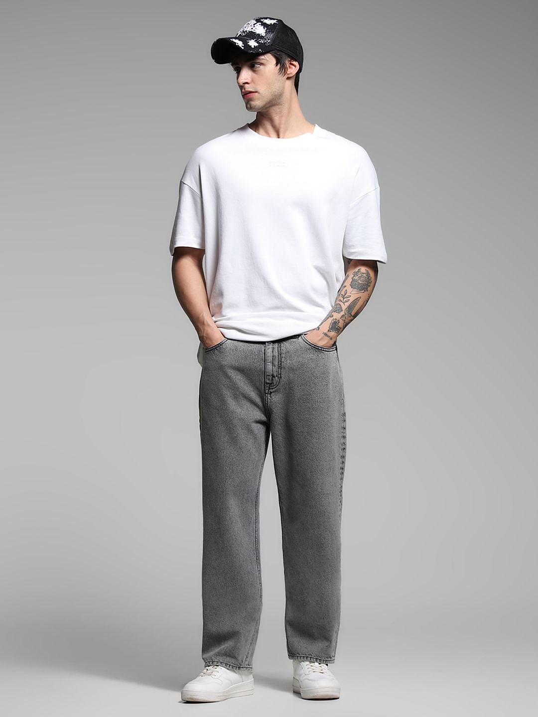 Dark Grey High Rise Dario Loose Fit Jeans