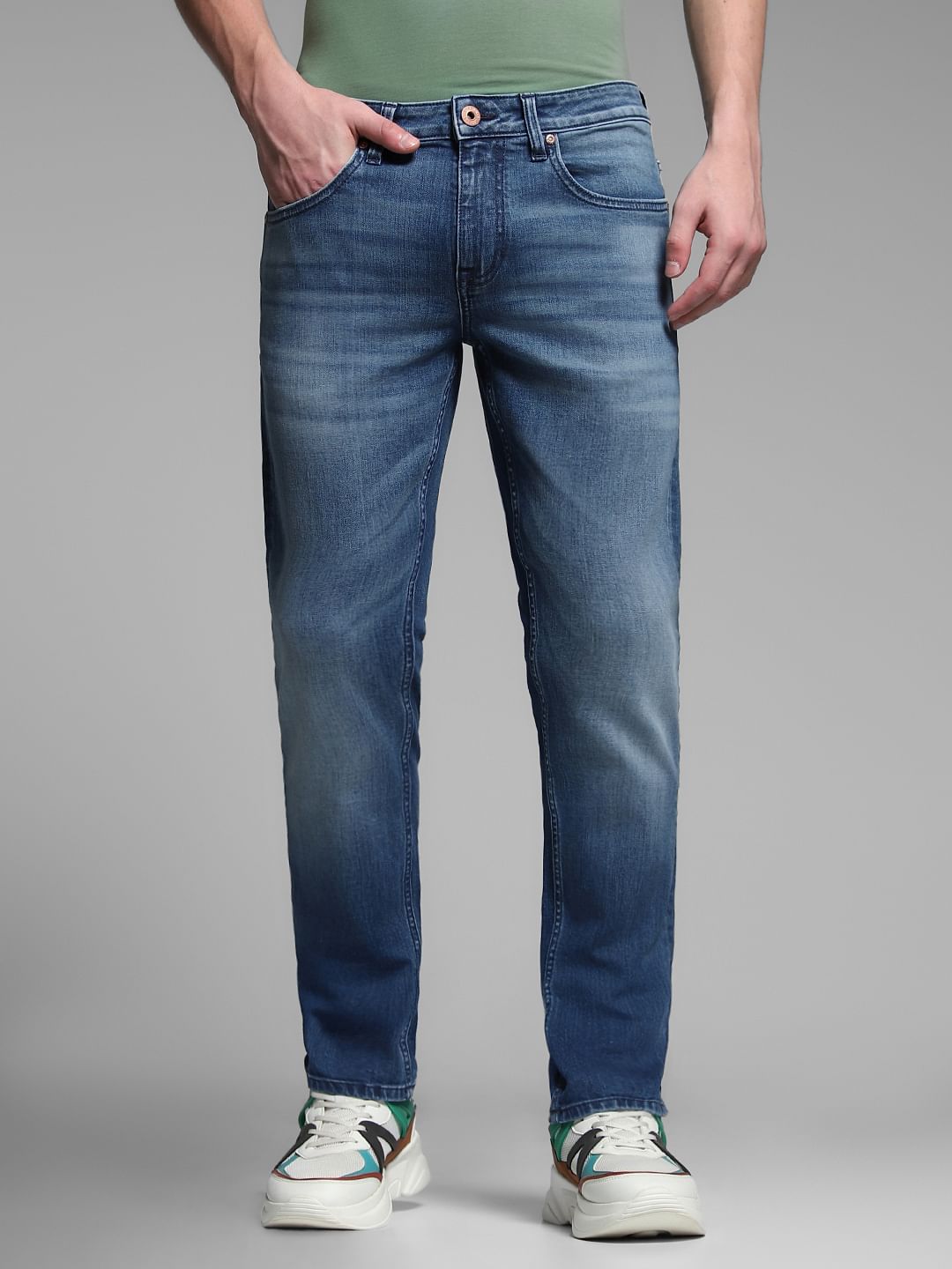 Blue Low Rise Glenn Slim Fit Jeans