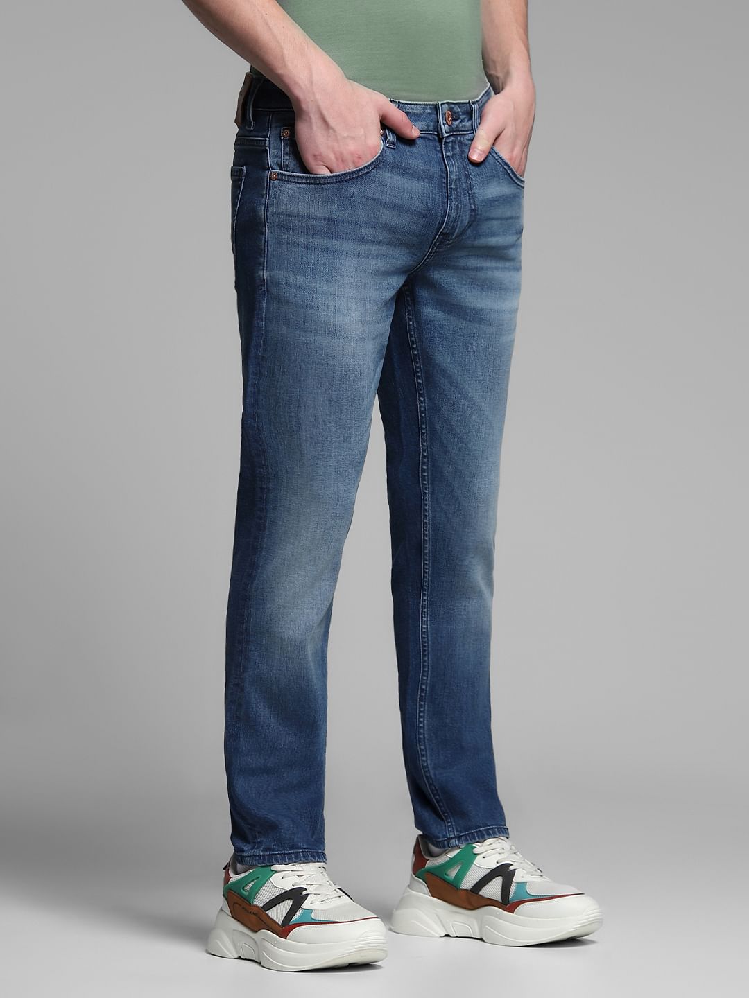 Blue Low Rise Glenn Slim Fit Jeans