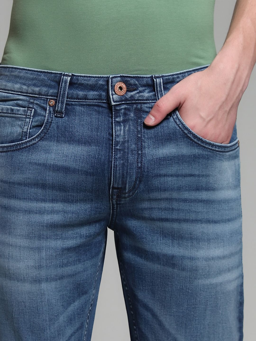 Blue Low Rise Glenn Slim Fit Jeans