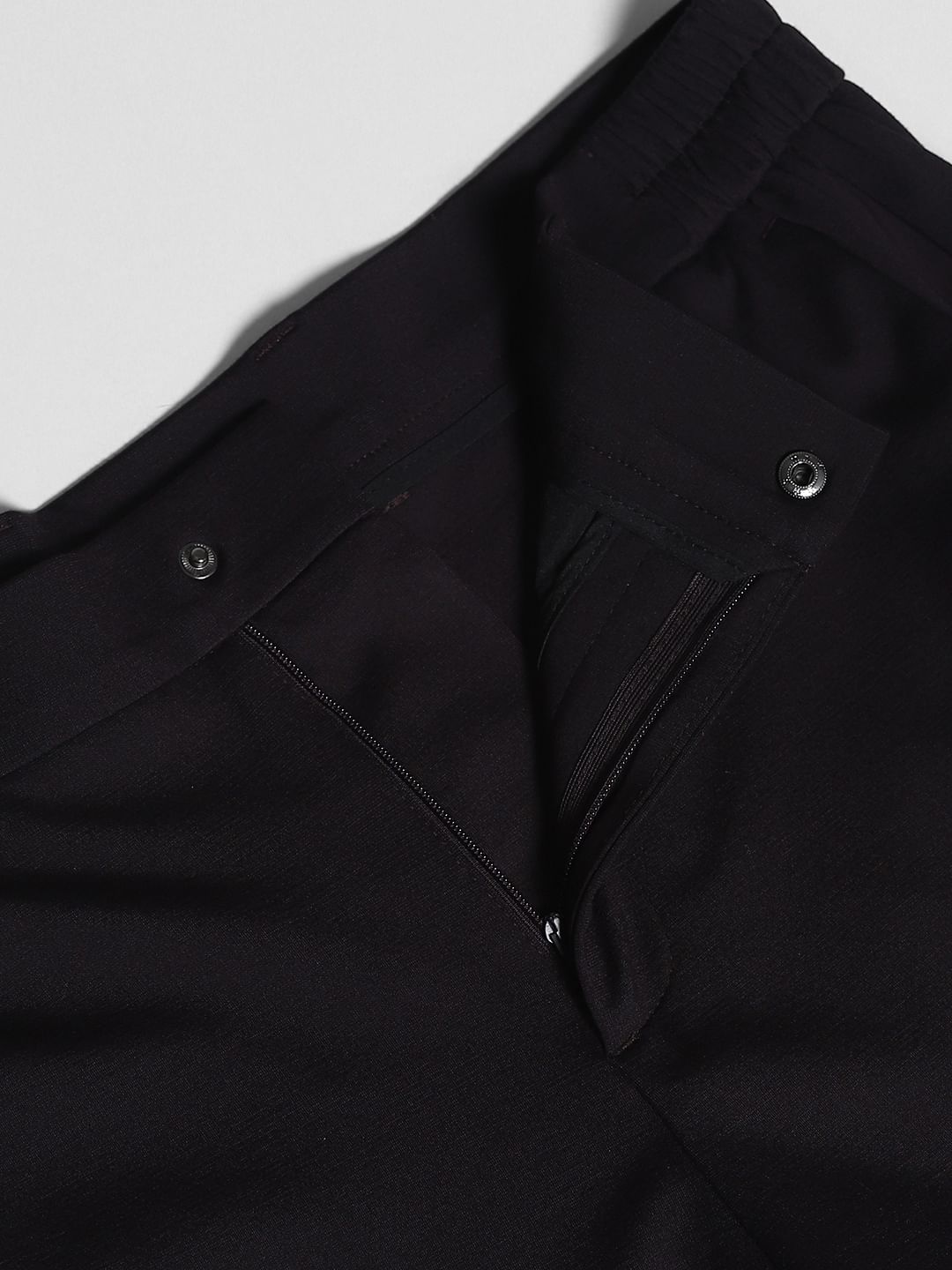 Dark Brown Mid Rise Slim Fit Pants