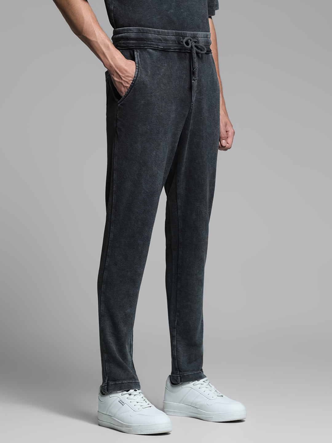 Black Mid Rise Cotton Pants