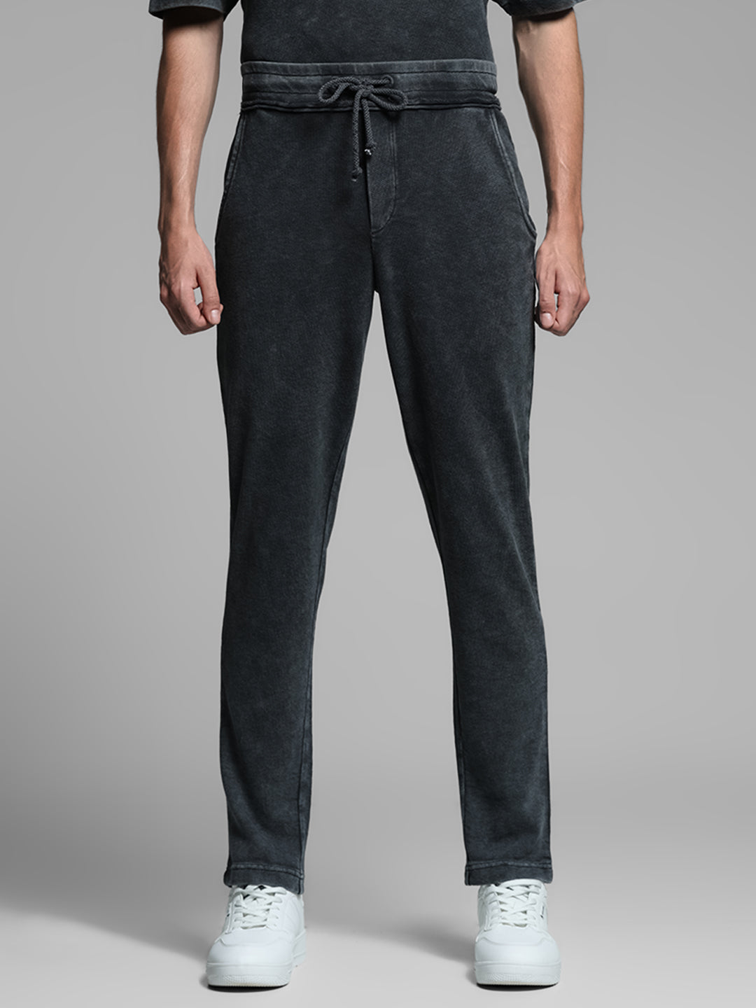 Black Mid Rise Cotton Pants