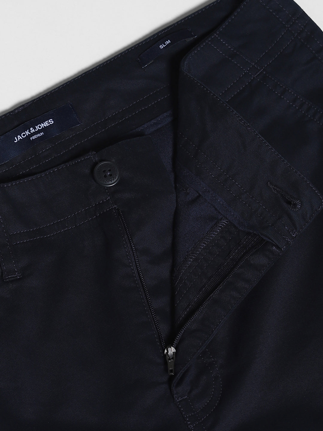 Men's Slim Fit Navy Blue Stretch Cotton Chinos