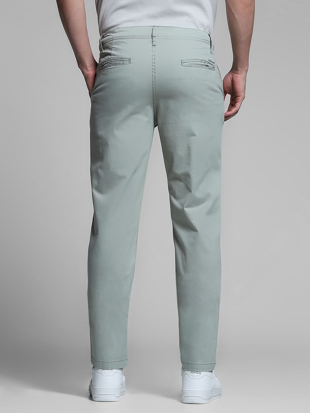 Light Green Mid Rise Slim Fit Pants