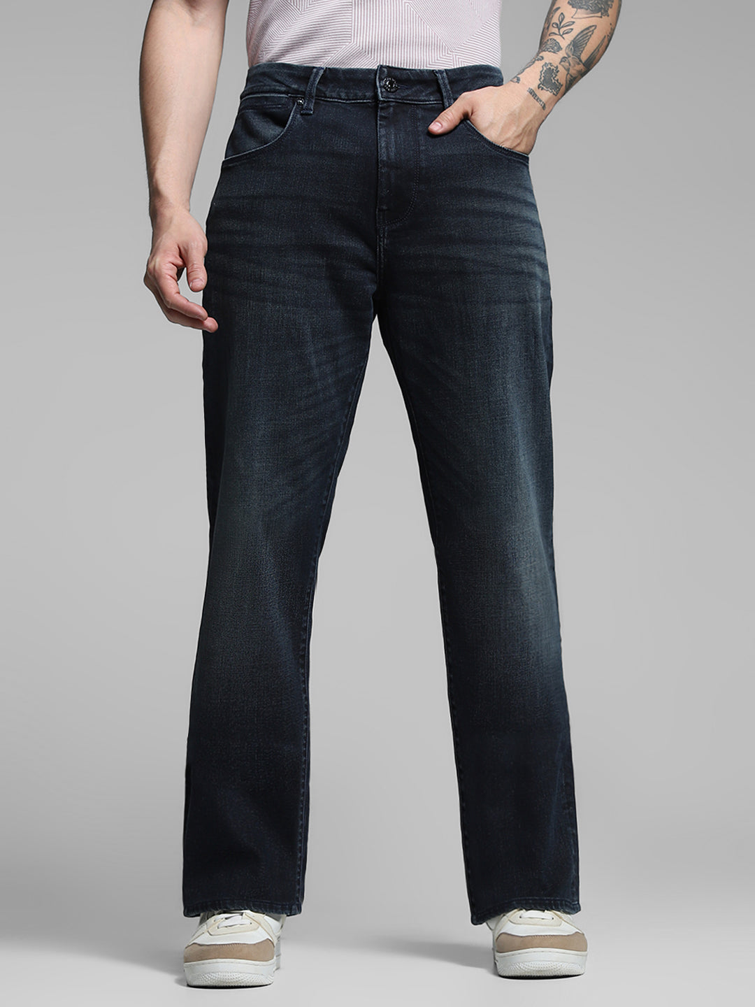 Dark Blue High Rise Cliff Bootcut Jeans