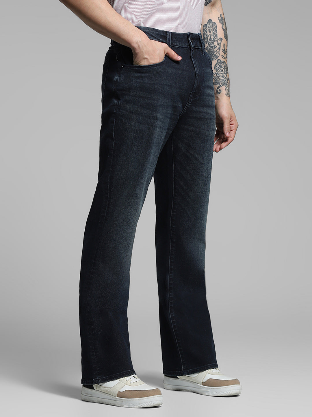 Dark Blue High Rise Cliff Bootcut Jeans