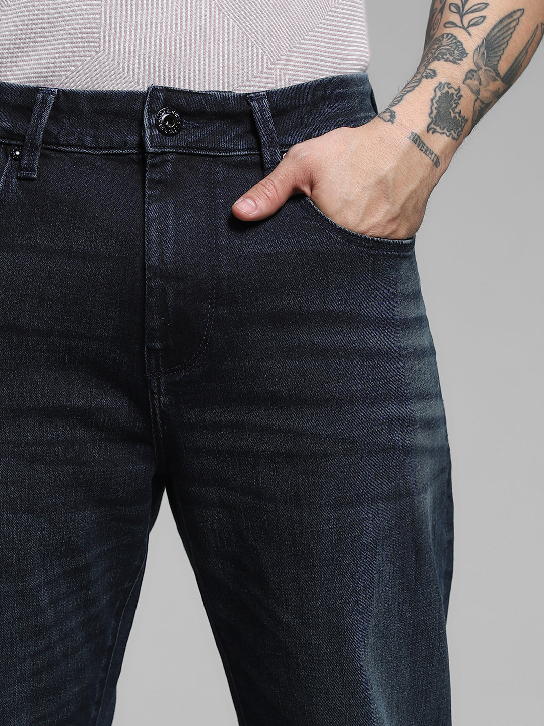 Dark Blue High Rise Cliff Bootcut Jeans