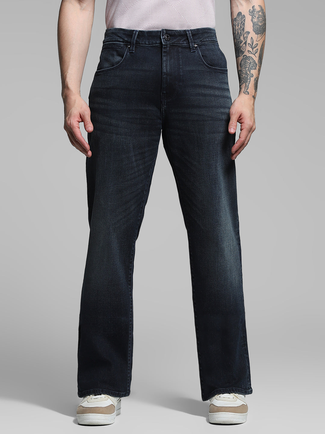 Dark Blue High Rise Cliff Bootcut Jeans