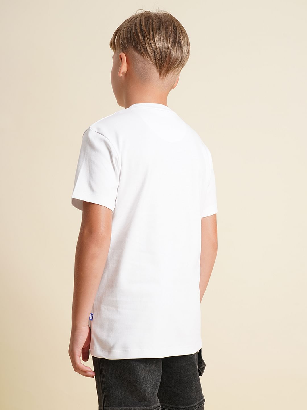 Boys White Ninja Turtles Print T-shirt