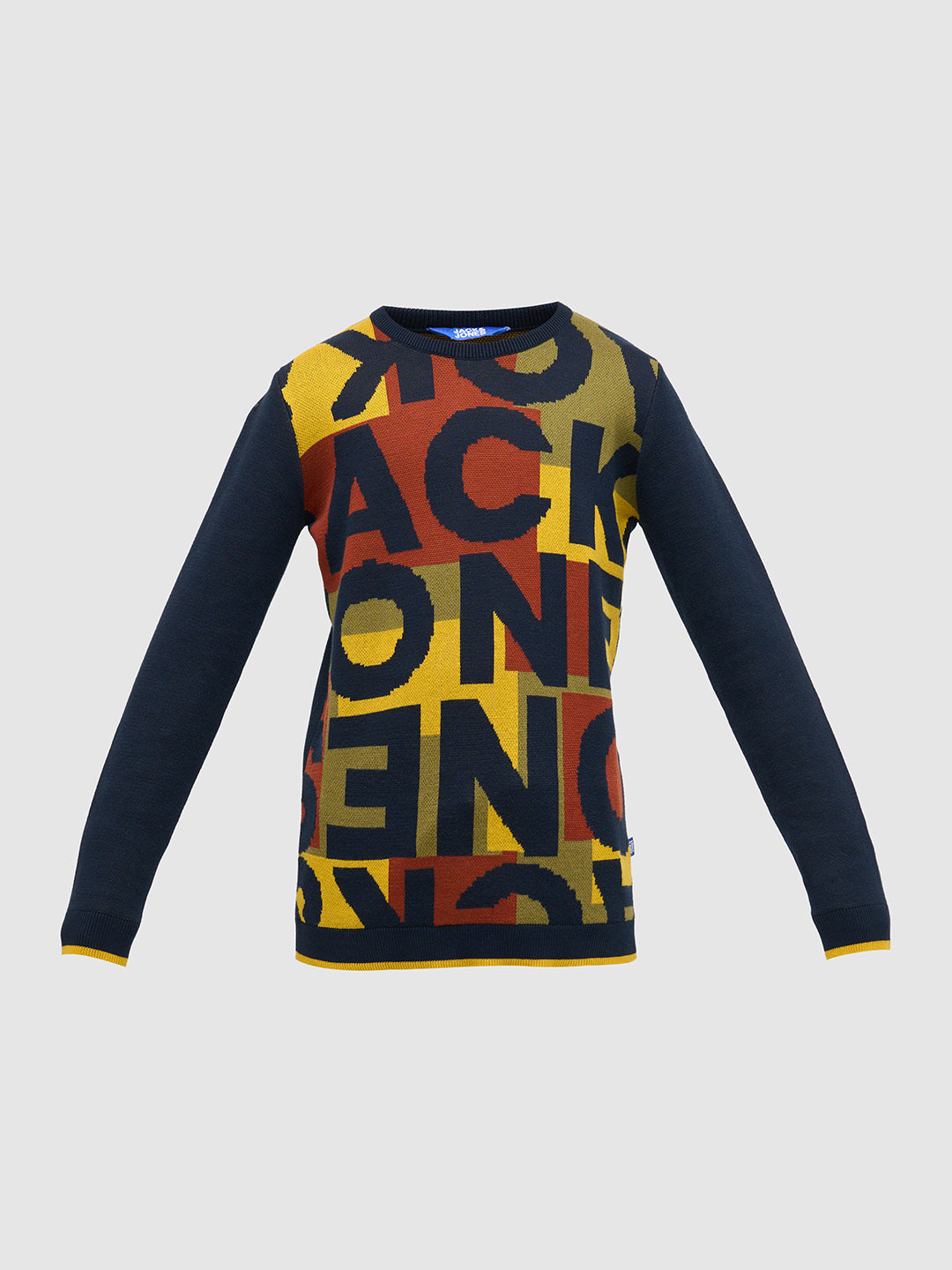 Boys Jacquard Typographic Print Sweater