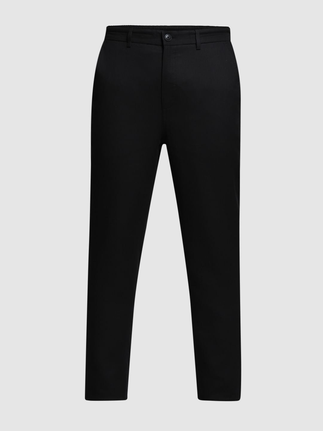 Black Mid Rise Cotton Pants