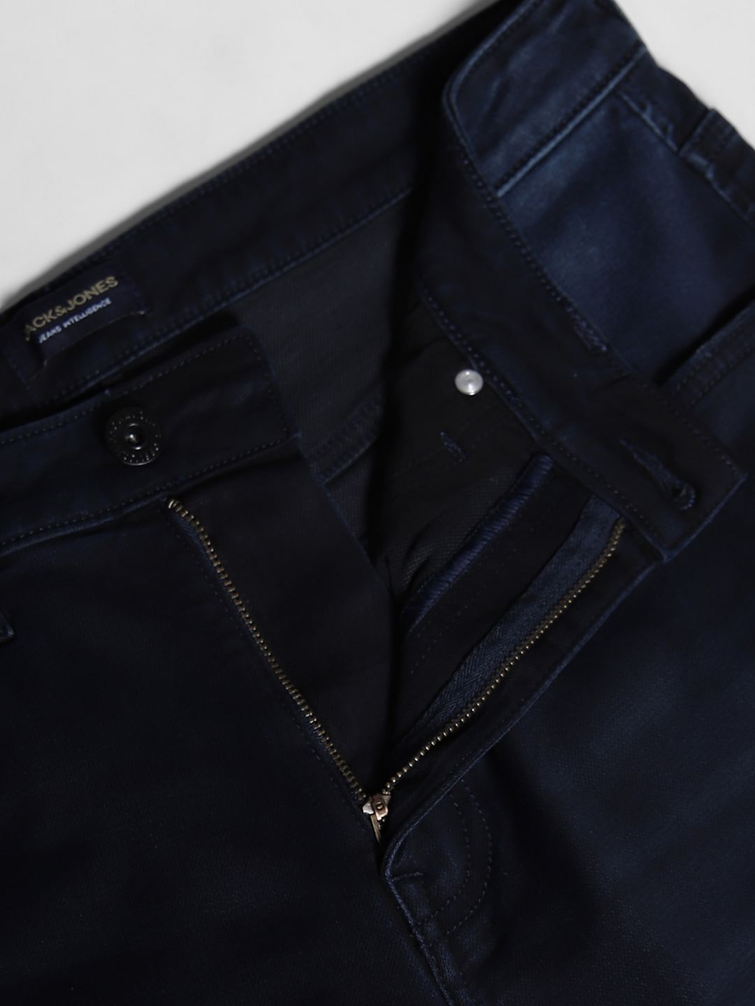 Dark Blue Mildly Distressed Cliff Bootcut Jeans
