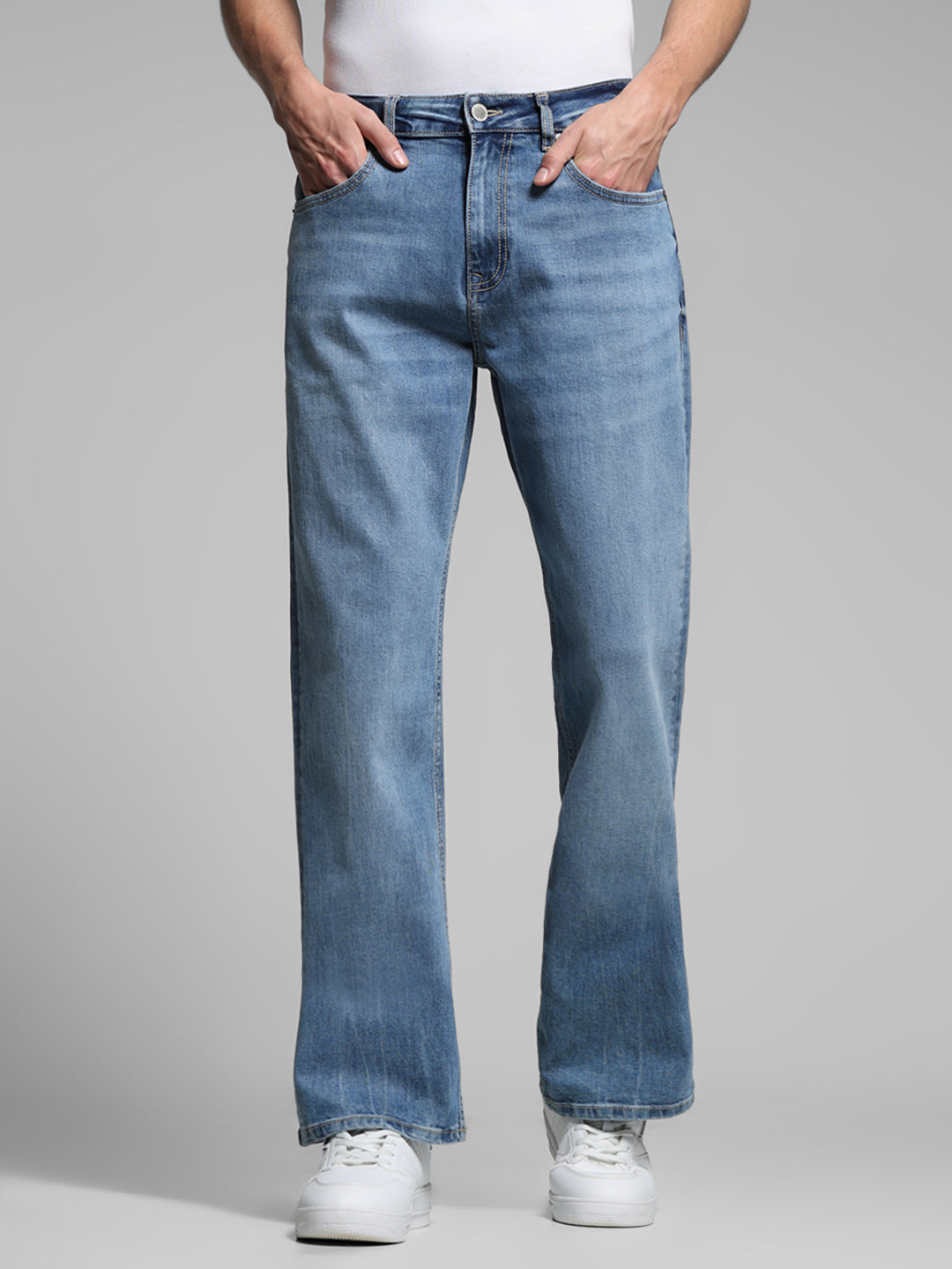 Buy Light Blue High Rise Cliff Bootcut Jeans for Mens Online at
