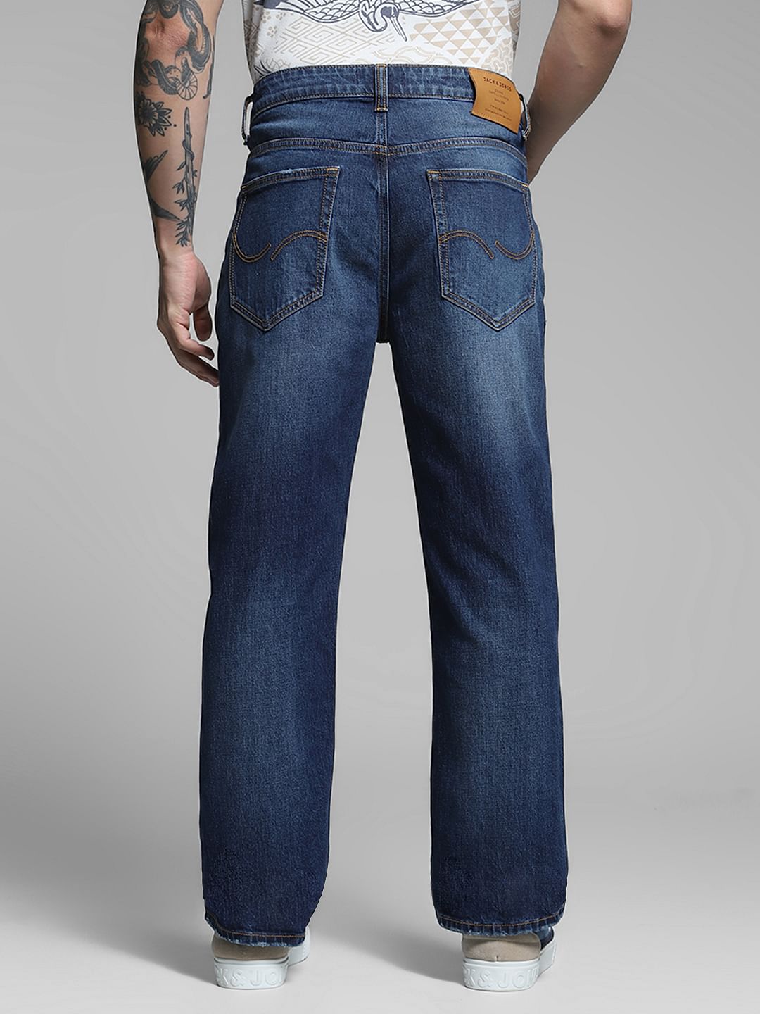 Blue Distressed Cliff Bootcut Jeans