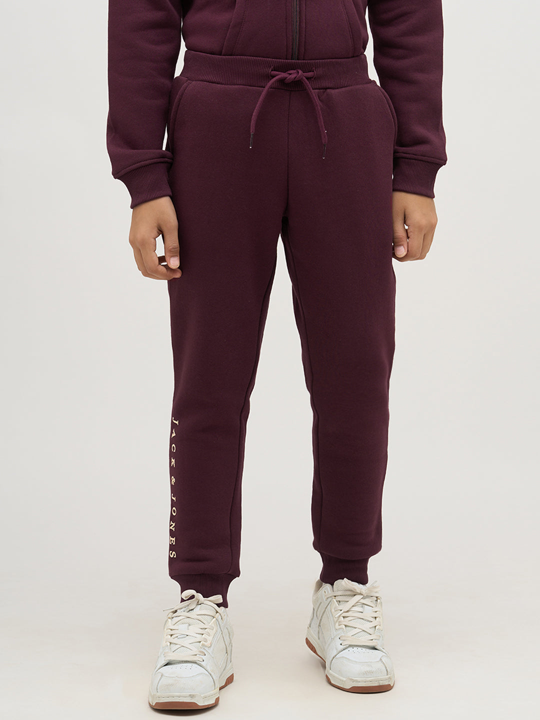 Boys Logo Text Sweatpants - Maroon
