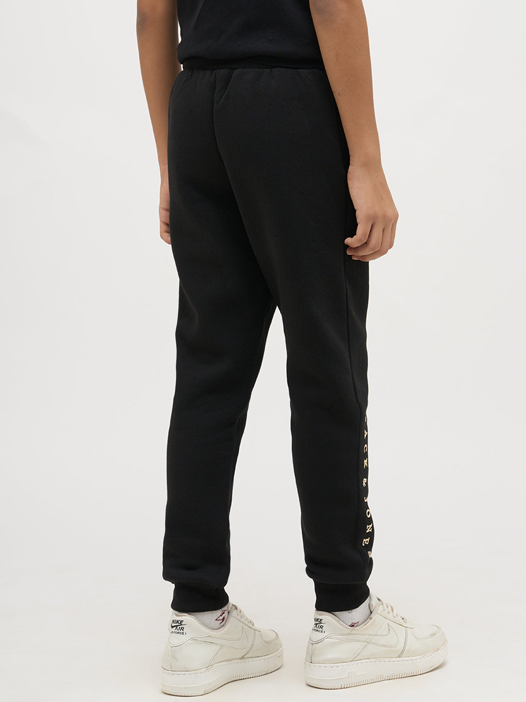 Boys Logo Text Sweatpants - Black