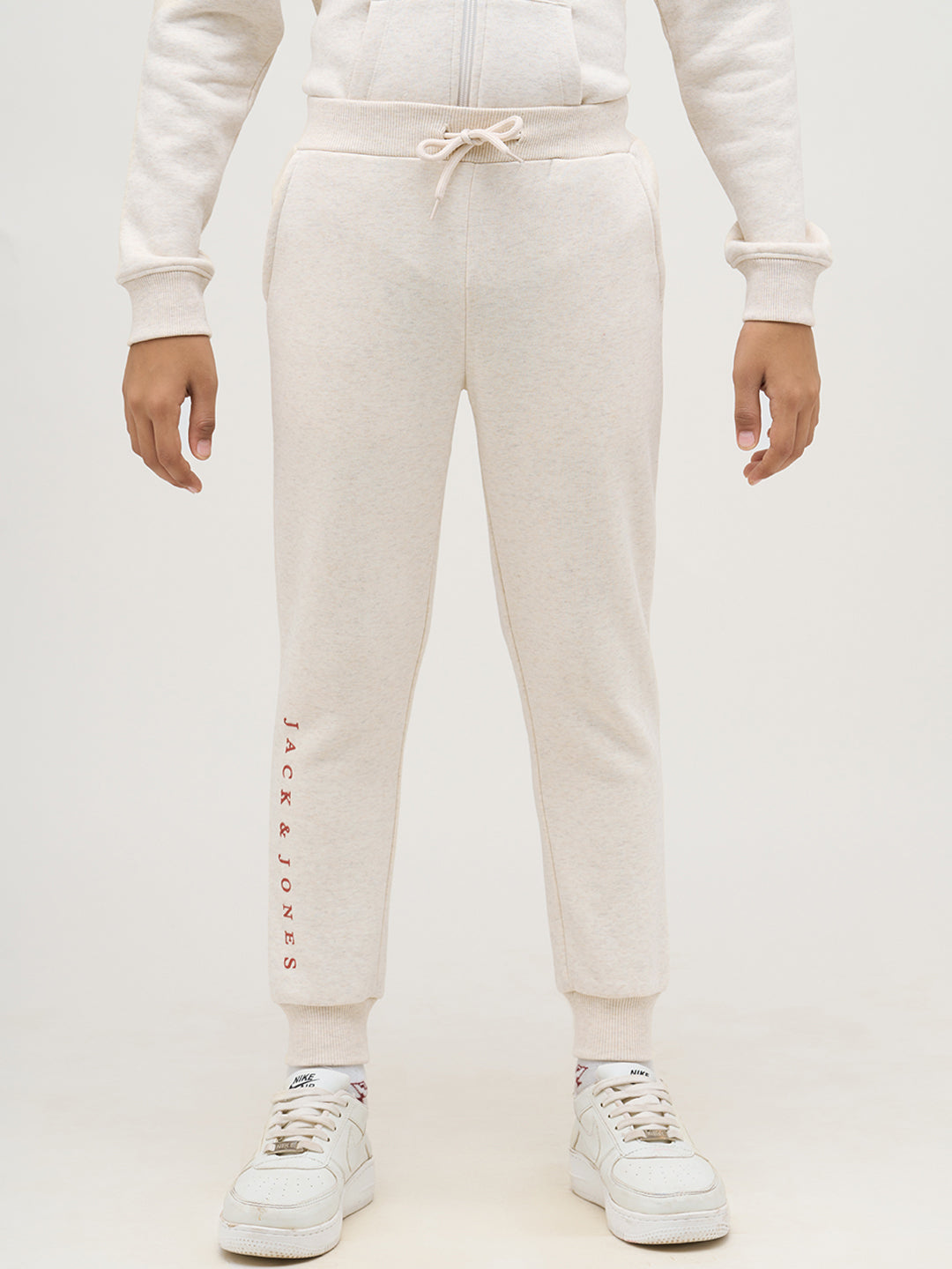 Boys Logo Text Sweatpants - White