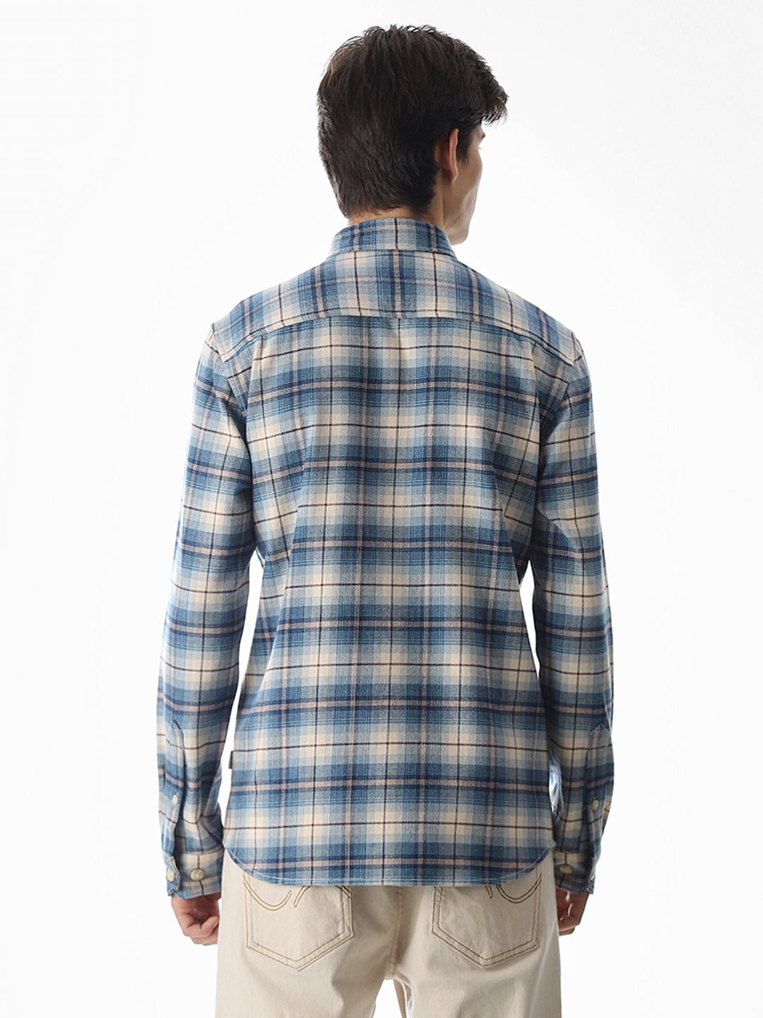 Check Cotton Shirt - Light Blue